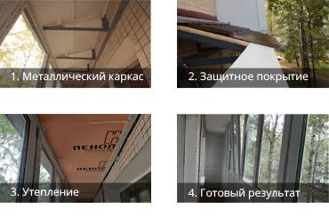 Этапы работ крыши Престиж балкон